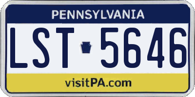 PA license plate LST5646