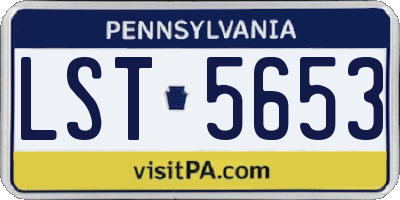 PA license plate LST5653