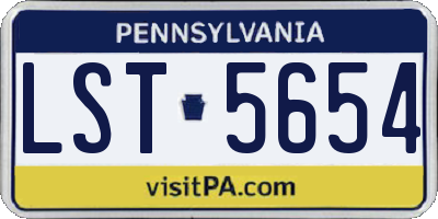 PA license plate LST5654