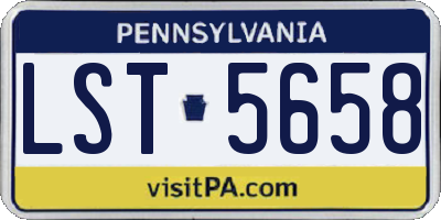 PA license plate LST5658