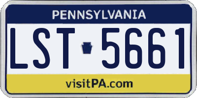 PA license plate LST5661