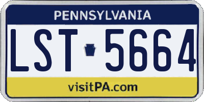 PA license plate LST5664
