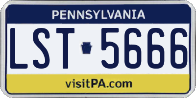 PA license plate LST5666