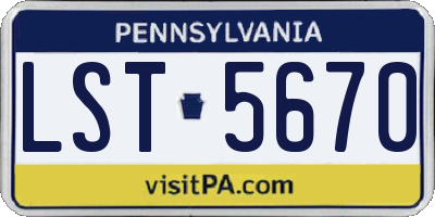PA license plate LST5670