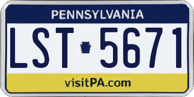 PA license plate LST5671