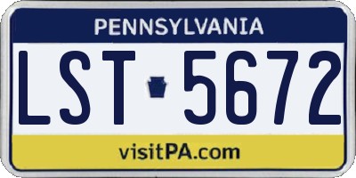 PA license plate LST5672