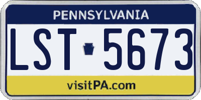 PA license plate LST5673
