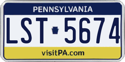 PA license plate LST5674