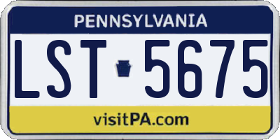 PA license plate LST5675