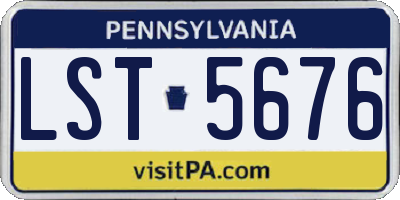 PA license plate LST5676