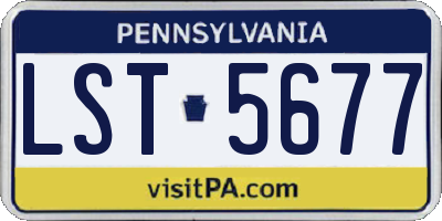 PA license plate LST5677