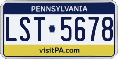 PA license plate LST5678
