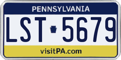 PA license plate LST5679