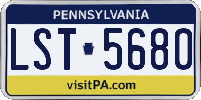 PA license plate LST5680