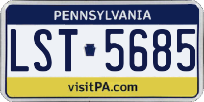 PA license plate LST5685