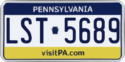 PA license plate LST5689