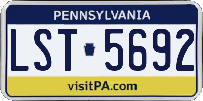 PA license plate LST5692