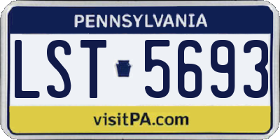 PA license plate LST5693