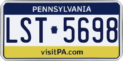 PA license plate LST5698