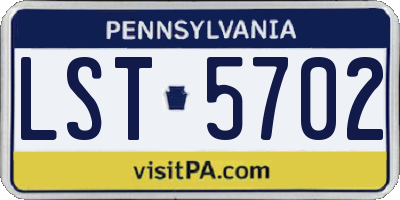 PA license plate LST5702