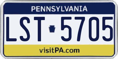 PA license plate LST5705