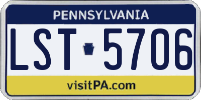 PA license plate LST5706