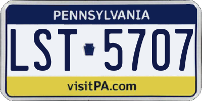 PA license plate LST5707