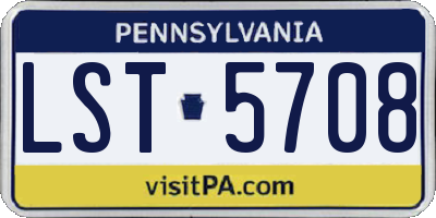 PA license plate LST5708
