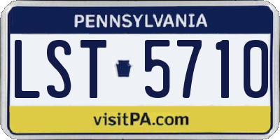 PA license plate LST5710