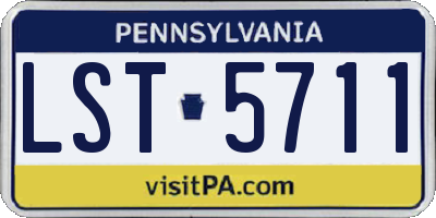PA license plate LST5711