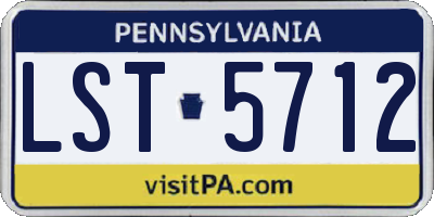 PA license plate LST5712
