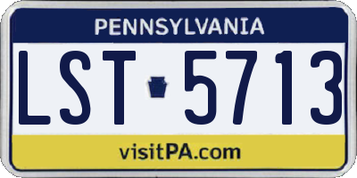PA license plate LST5713
