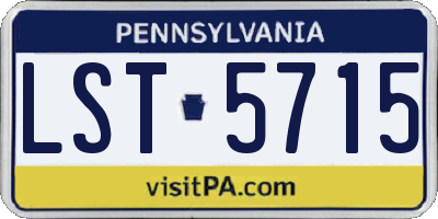 PA license plate LST5715