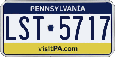 PA license plate LST5717
