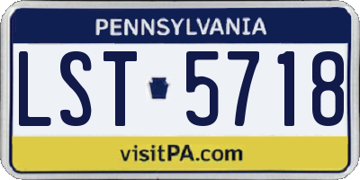 PA license plate LST5718