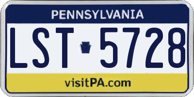 PA license plate LST5728