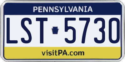 PA license plate LST5730