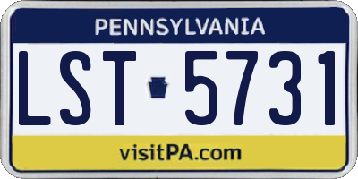PA license plate LST5731