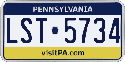 PA license plate LST5734