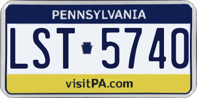 PA license plate LST5740