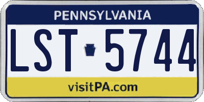PA license plate LST5744