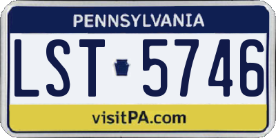 PA license plate LST5746