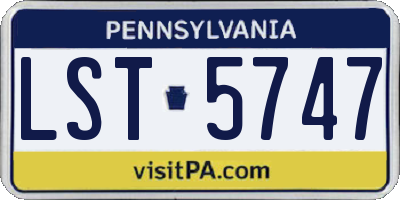 PA license plate LST5747
