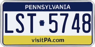 PA license plate LST5748