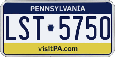 PA license plate LST5750