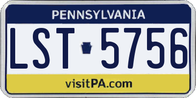 PA license plate LST5756