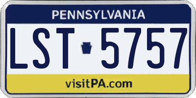 PA license plate LST5757
