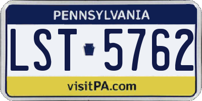 PA license plate LST5762