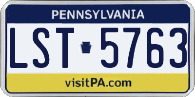 PA license plate LST5763