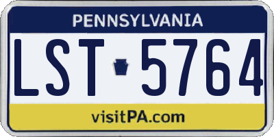 PA license plate LST5764